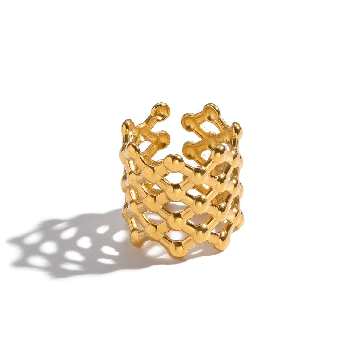 Riley Gold Tone Hollowed Out Ring