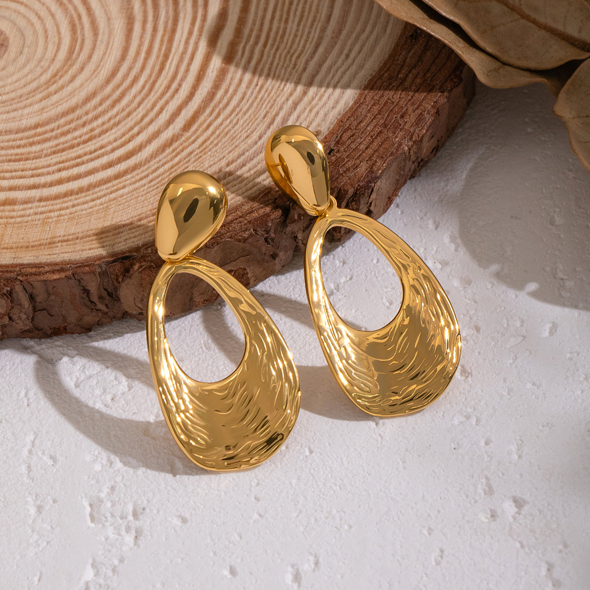 Paisley Gold Tone Drop Earrings