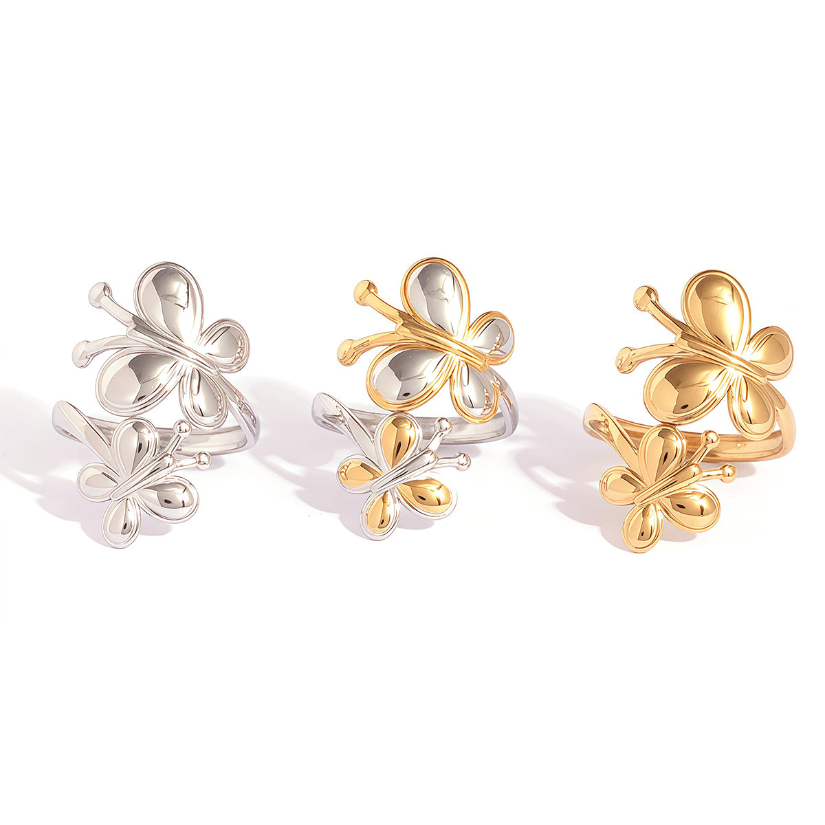 Grace Two Tone Double Butterfly Ring