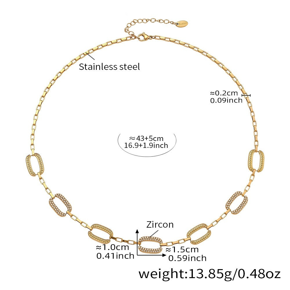 Phoebe Gold Tone Zircon Necklace