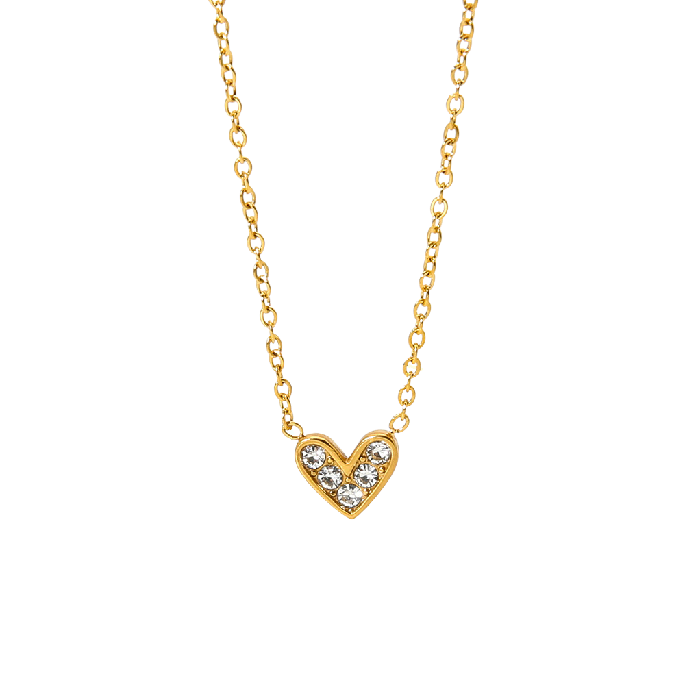 Ember Gold Tone Heart Zircon Necklace