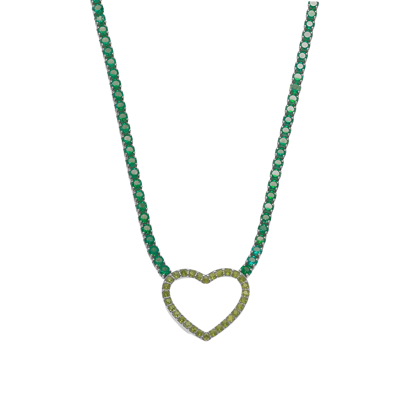 Ailany Green Heart Zircon Necklace