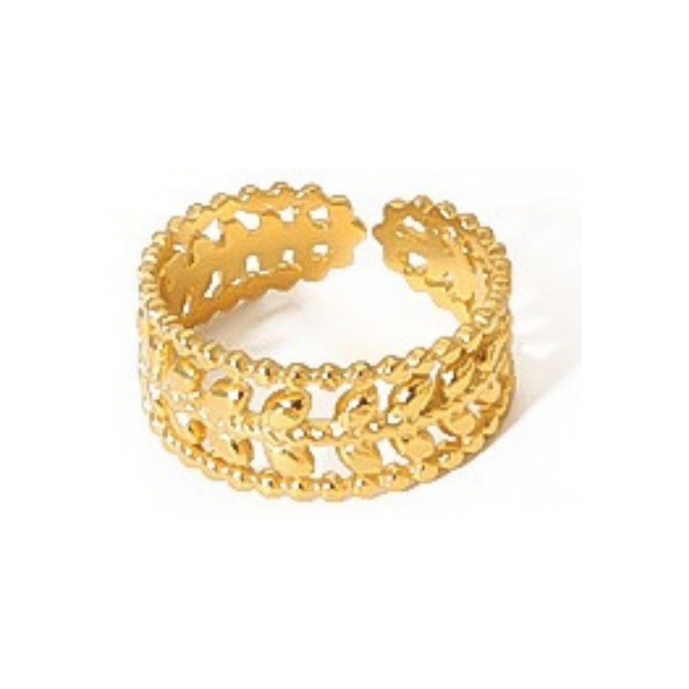 Chloe Gold Tone Leaves Ring