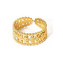 Chloe Gold Tone Leaves Ring