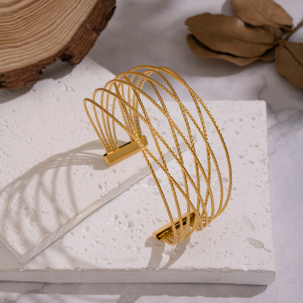 Emersyn Gold Tone Cuff Bracelet