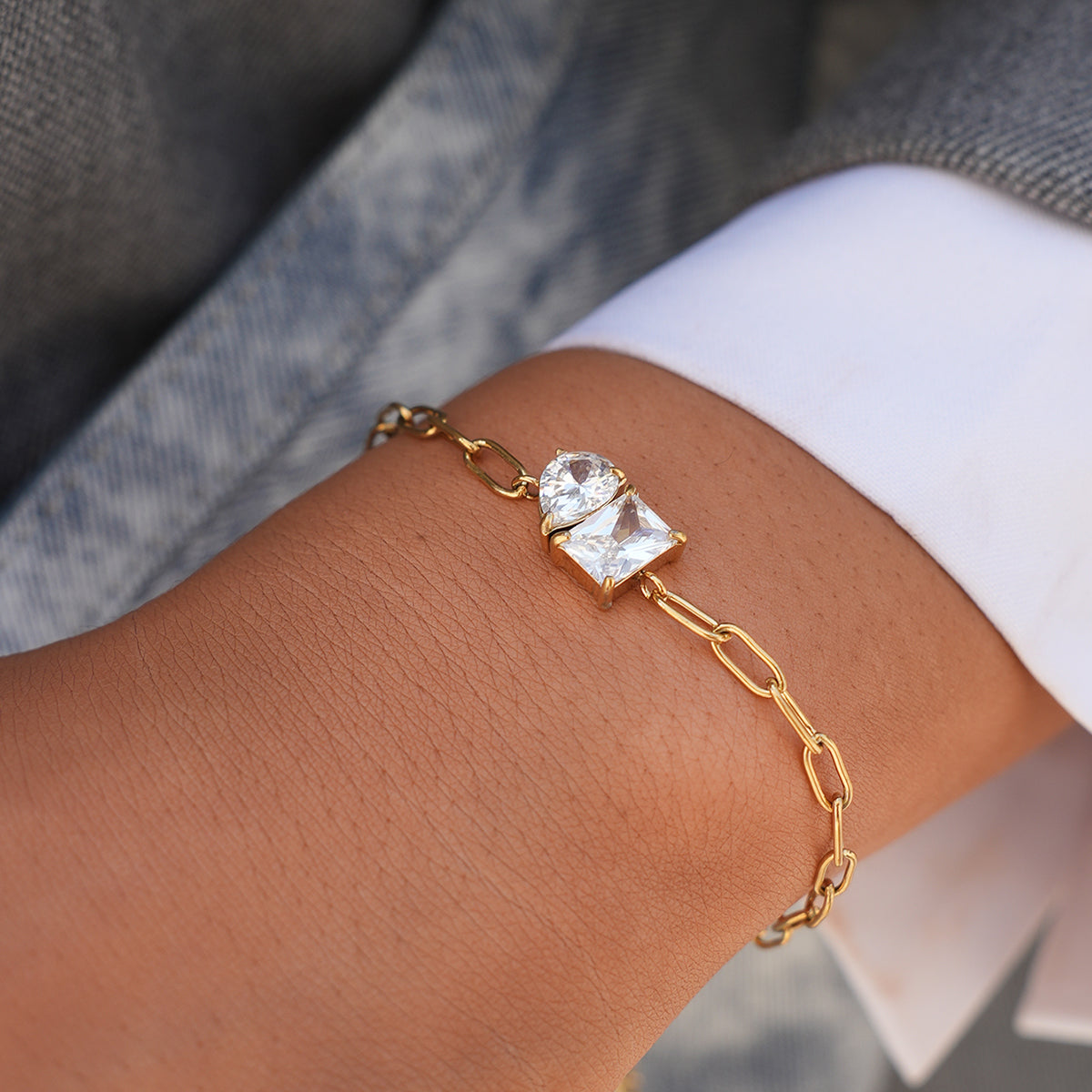 Clara Gold Tone Zircon Bracelet