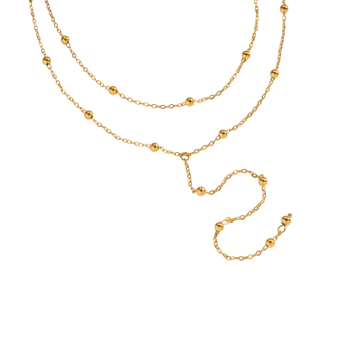 Sophie Gold Tone Layered Drop Earrings