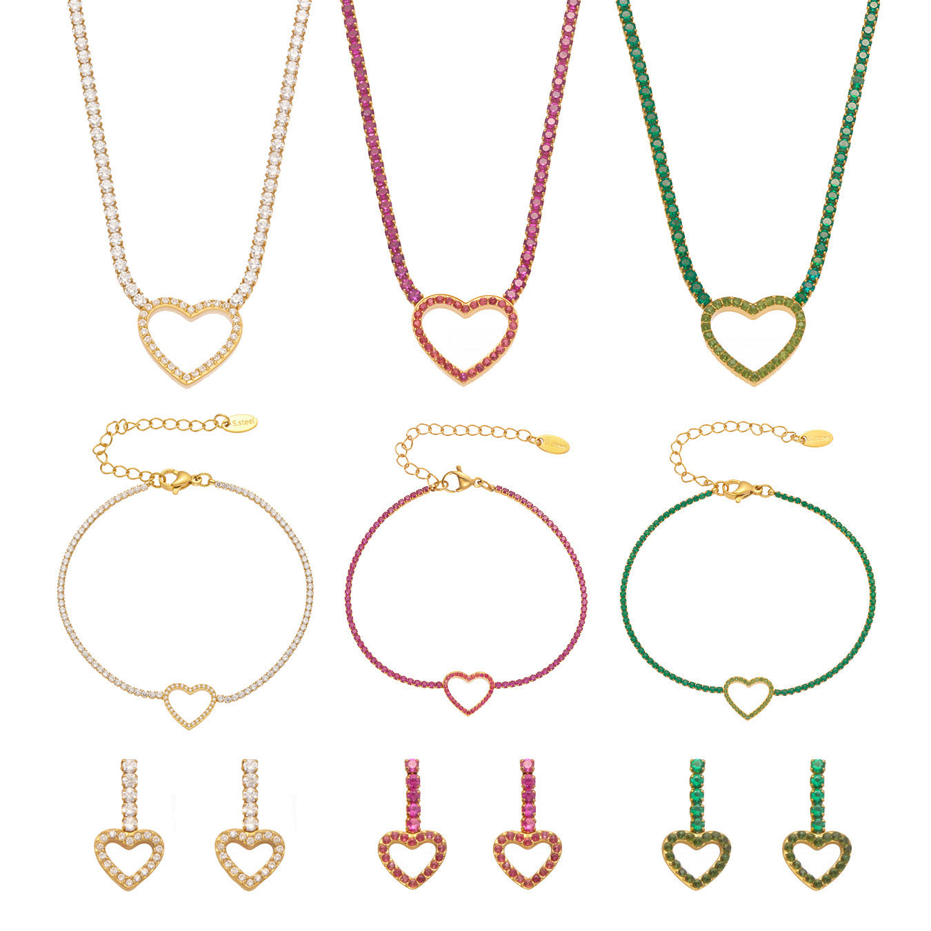 Ailany Green Heart Zircon Necklace