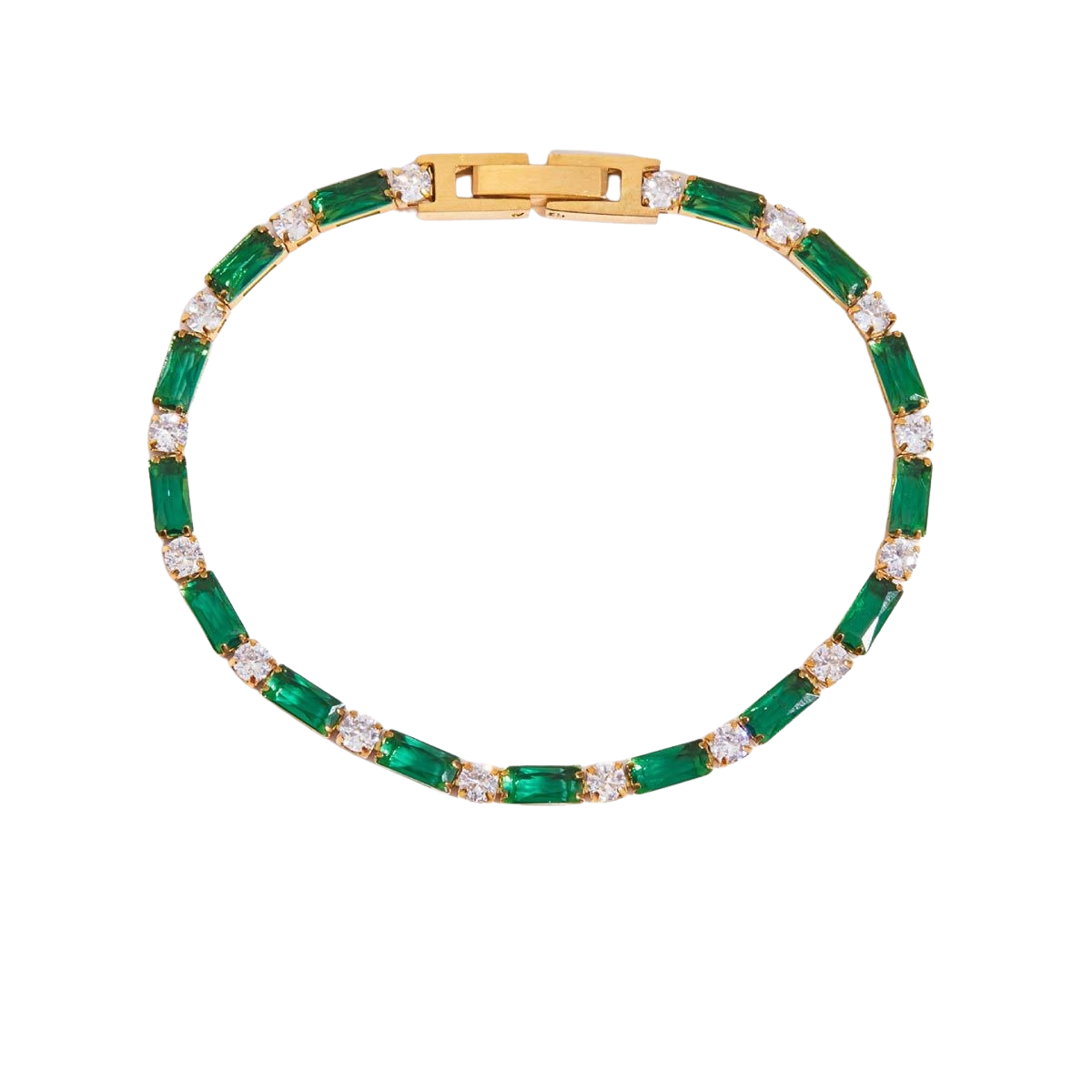 Emerson Gold Tone Green Zircon Bracelet