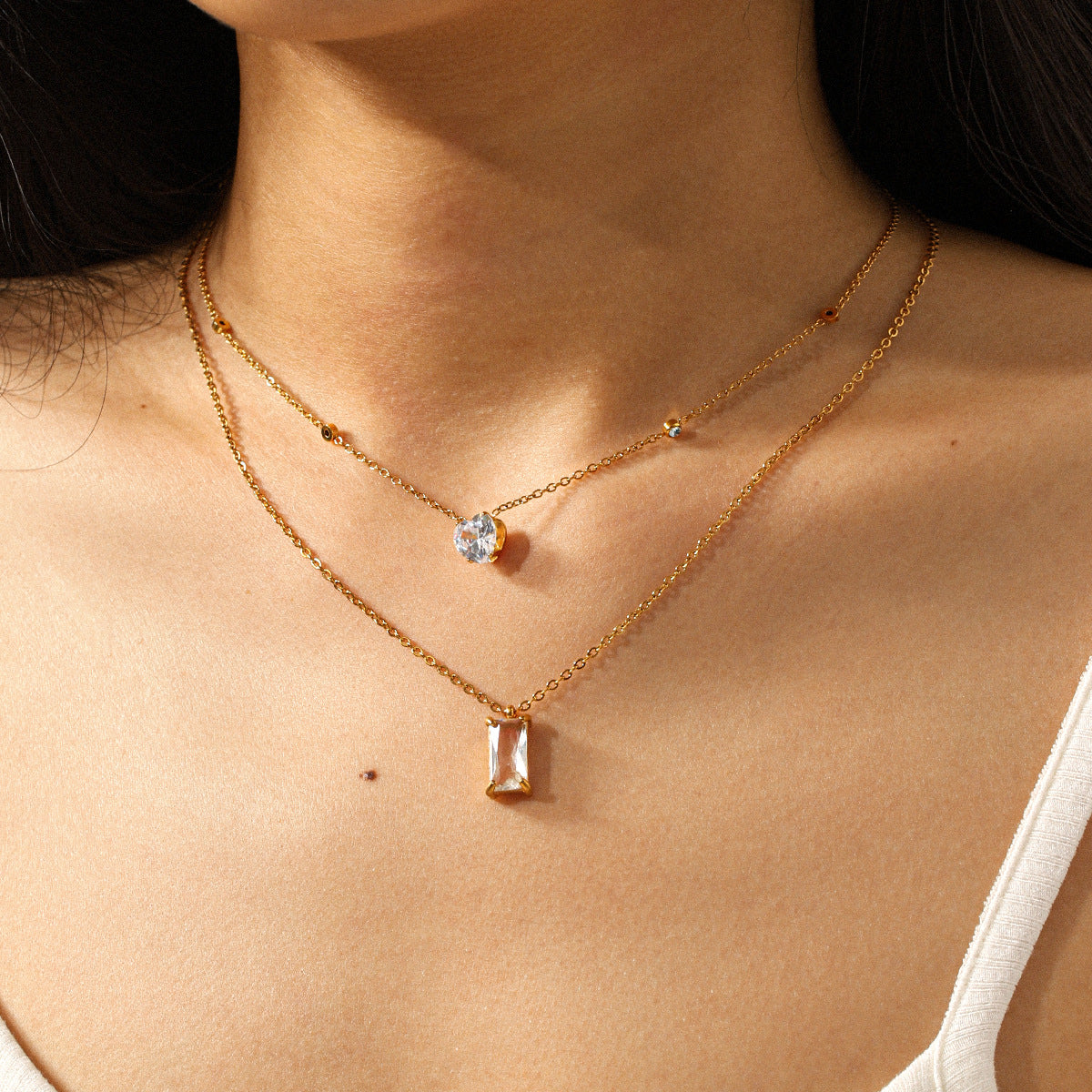 Lyla Gold Tone Zircon Necklace