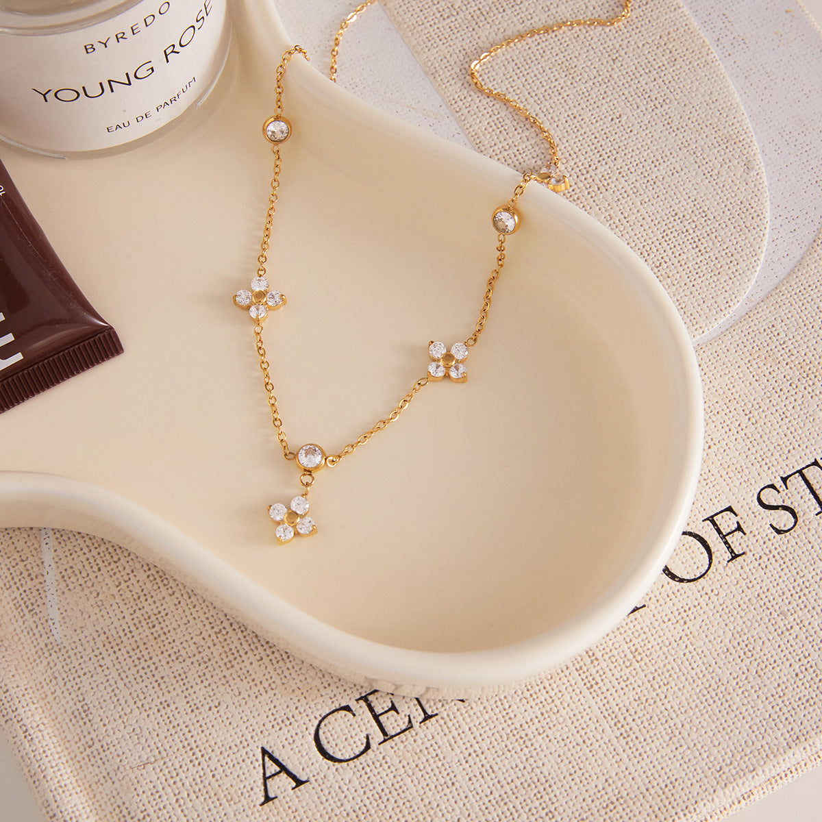 Summer Gold Tone Zircon Necklace