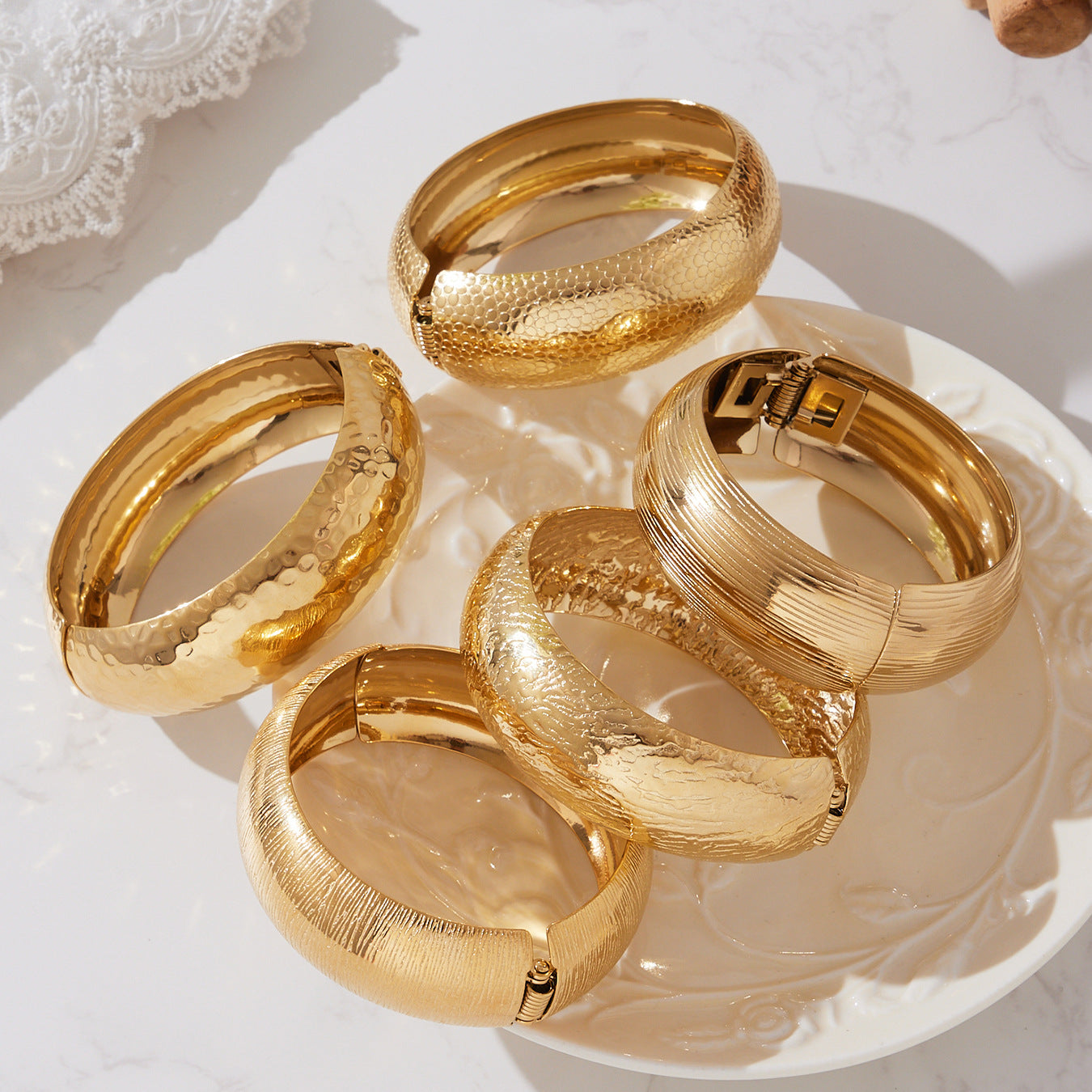 Savannah Kay Gold Tone Statement Bangle
