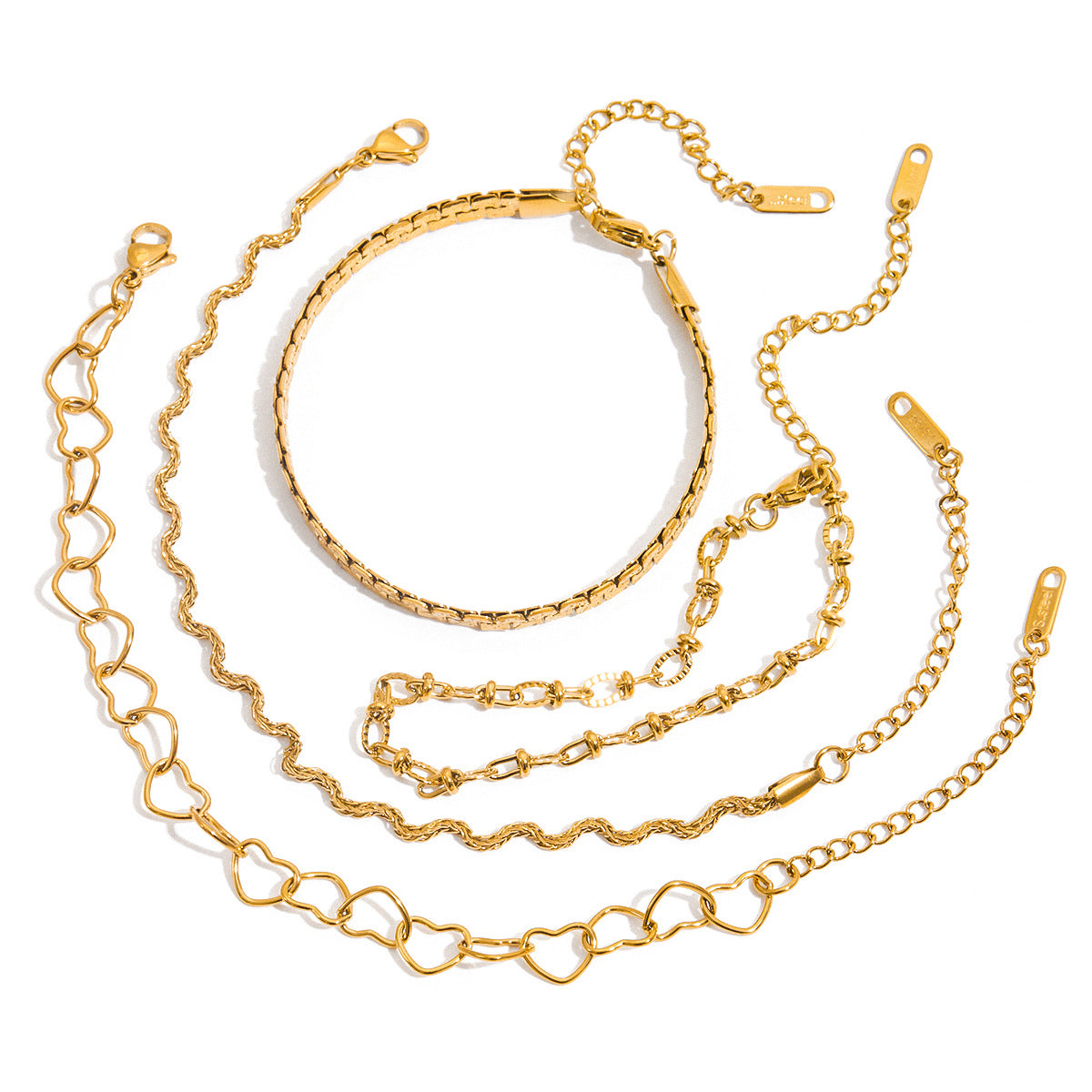 Julia Gold Tone Heart Chin Bracelet