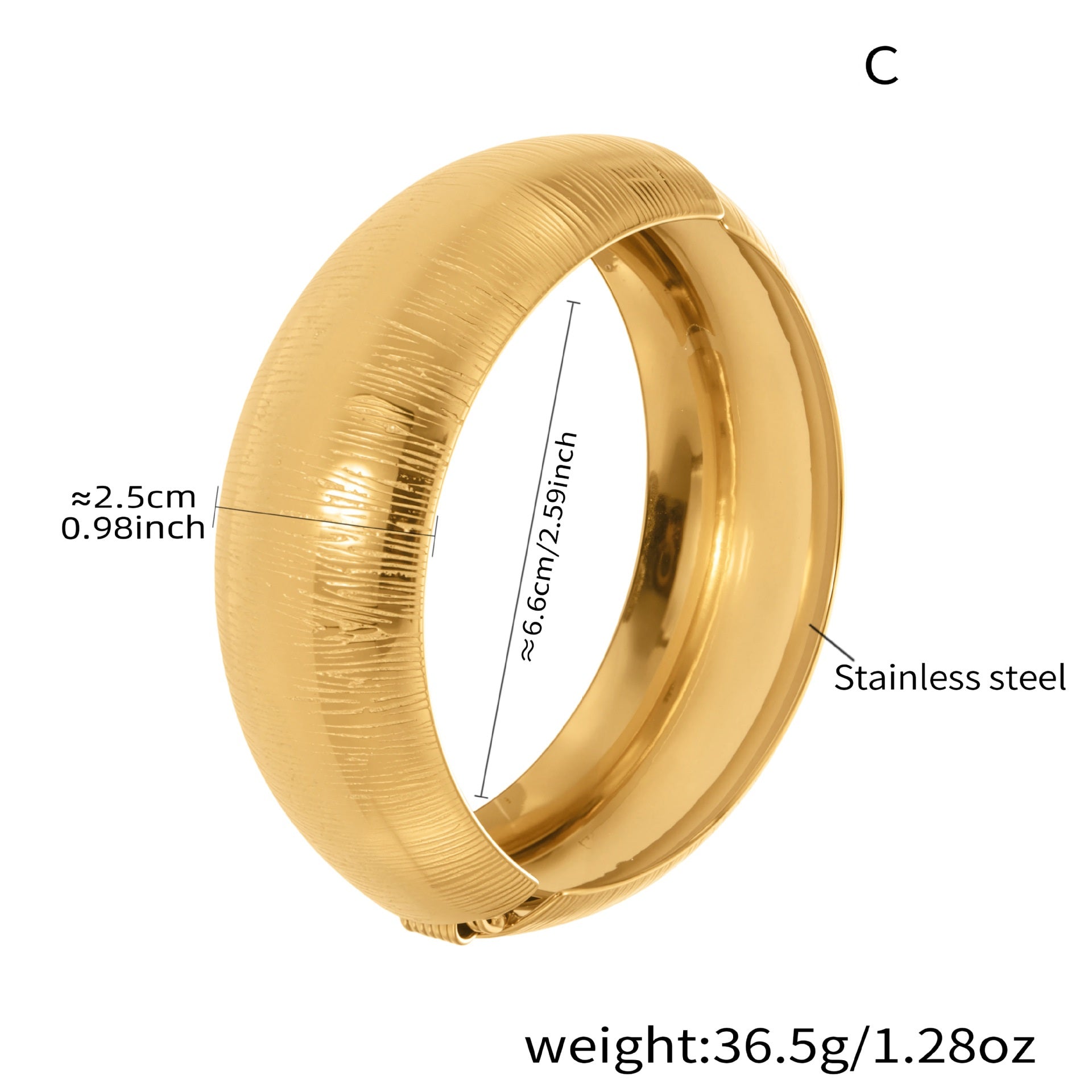 Savannah Lei Gold Tone Statement Bangle