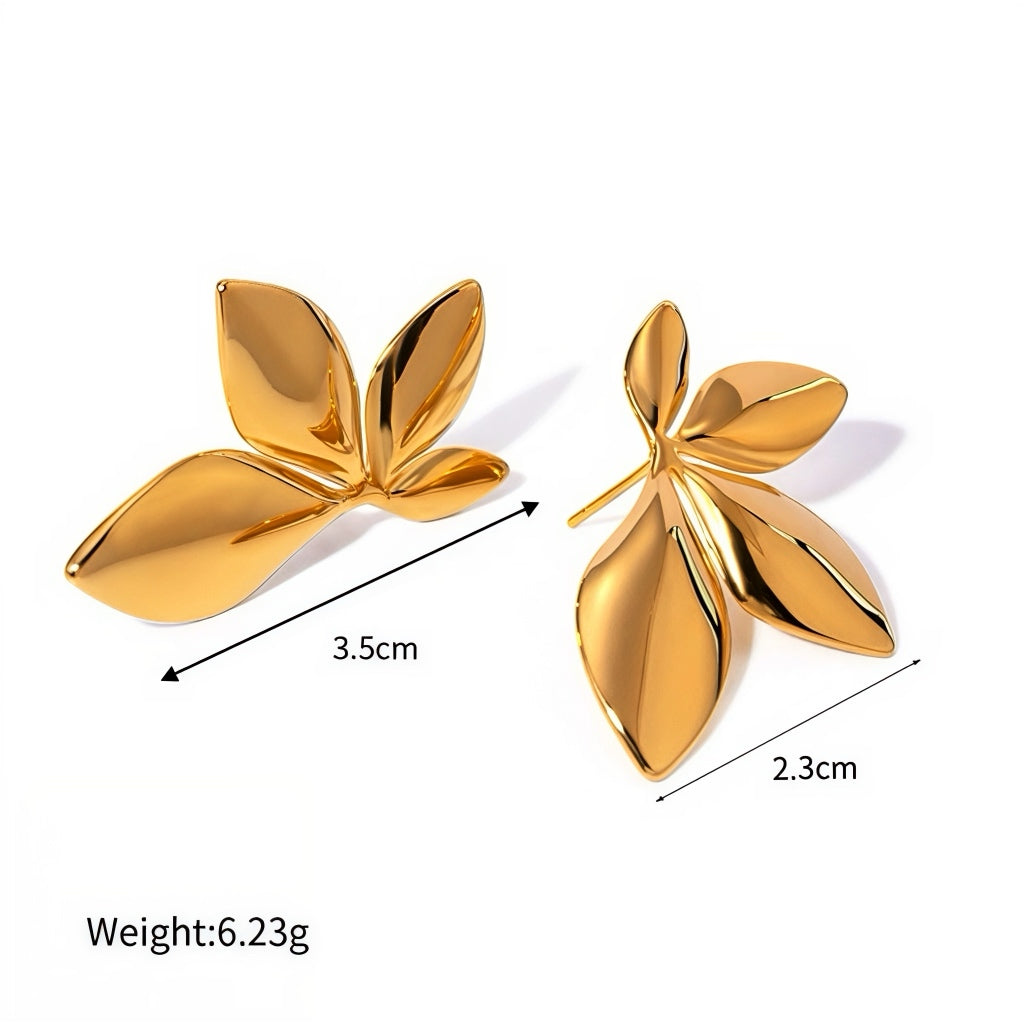Camila Gold Flower Stud Earrings
