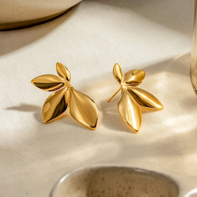 Camila Gold Flower Stud Earrings
