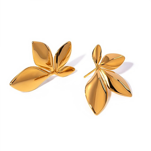 Camila Gold Flower Stud Earrings