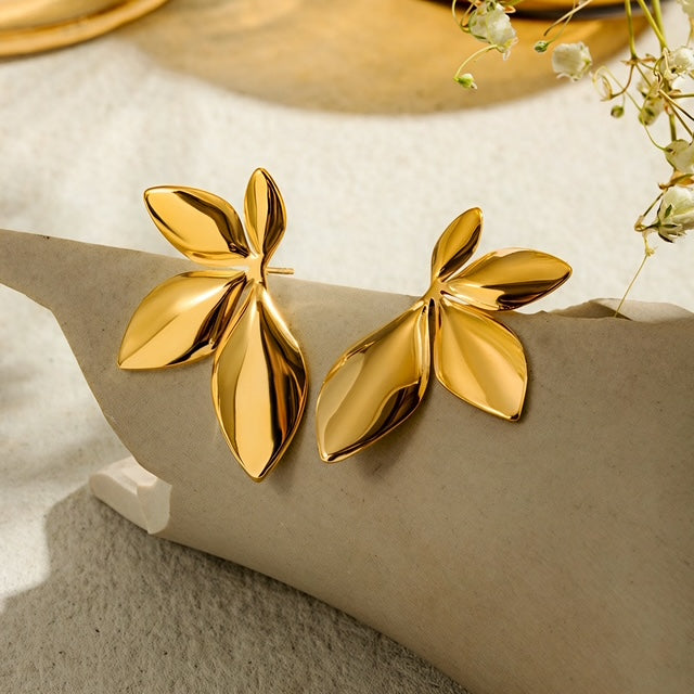 Camila Gold Flower Stud Earrings