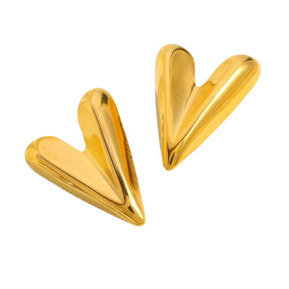 Mila Gold Tone Heart Earrings