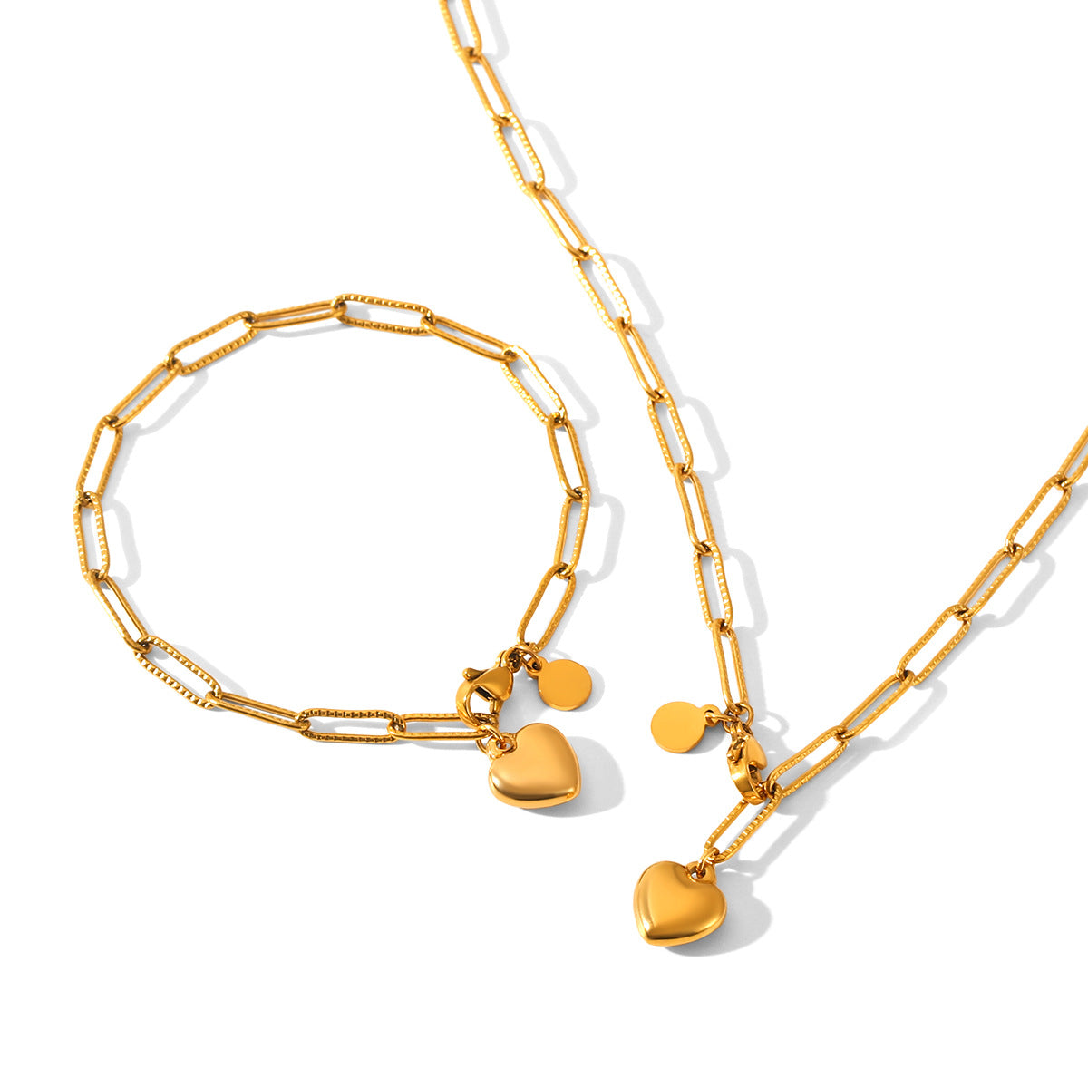 Ella Gold Tone Heart Chain Necklace