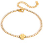 Melody Gold Tone Zircon Clover Bracelet