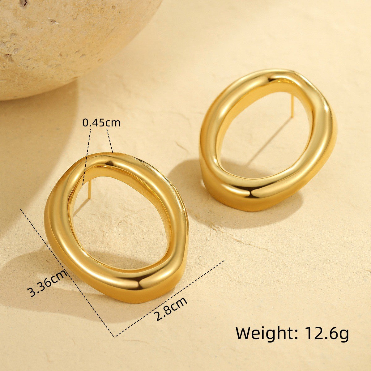 Valerie Gold Tone Geometric Stud Earrings