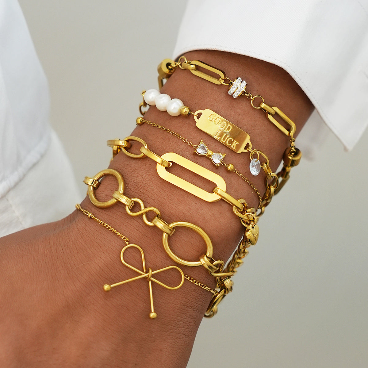 Kaylani Gold Tone Chain Bracelet