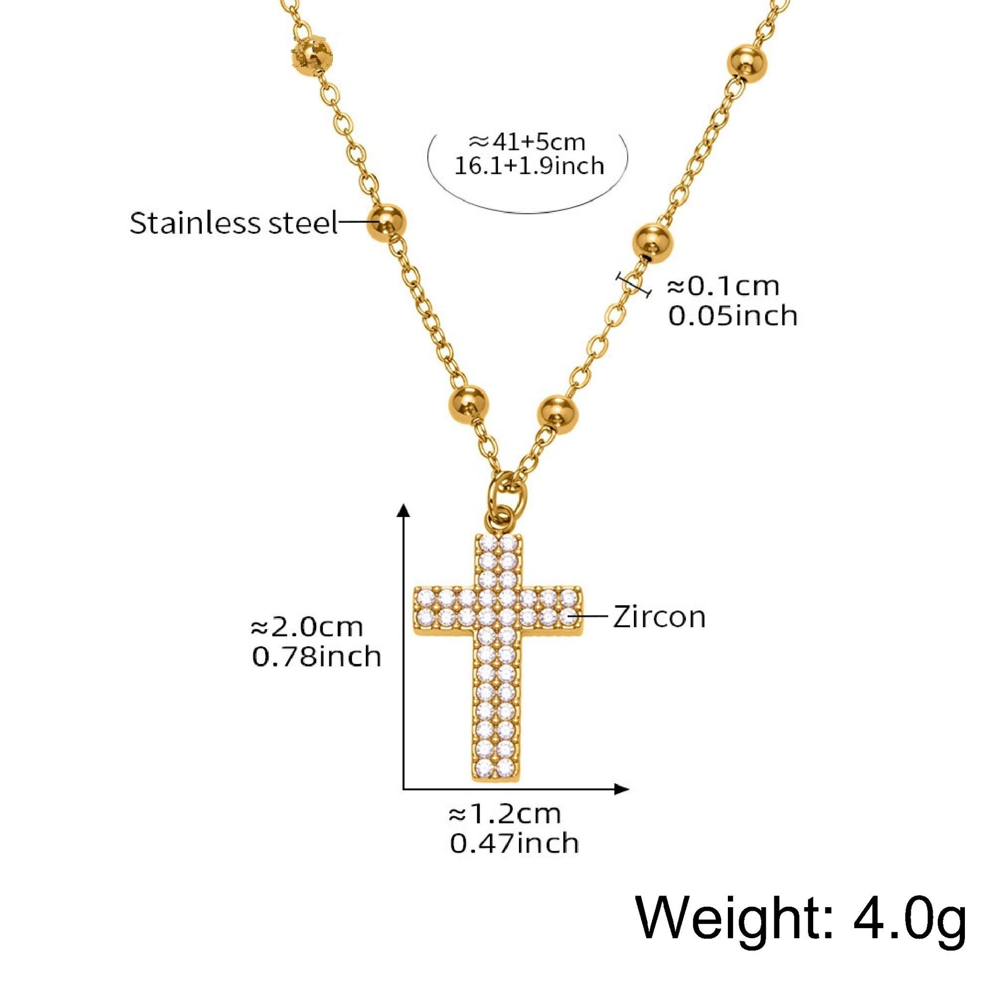 Eleanor Gold Tone Cross Zircon Necklace