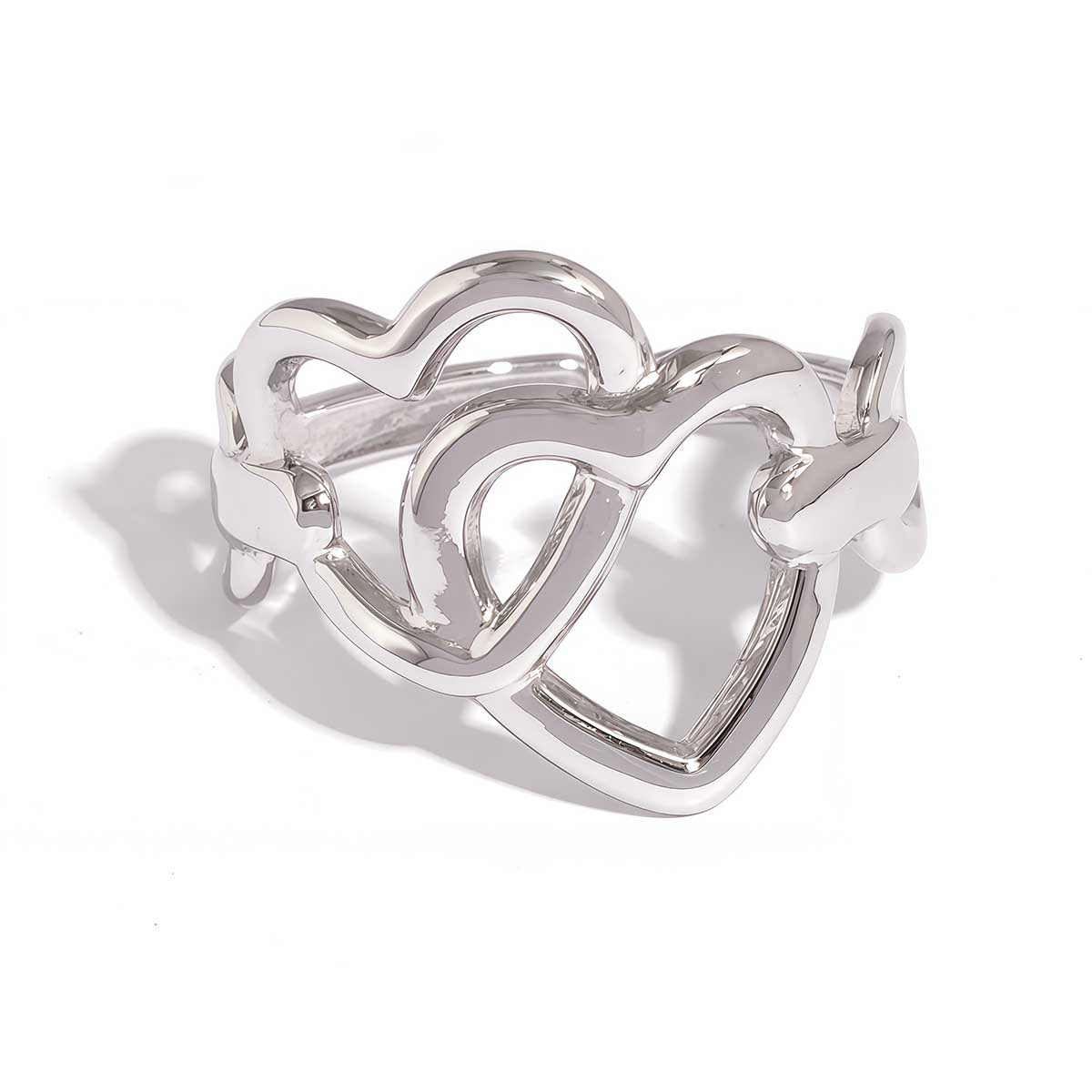 Aurora Silver Tone Heart Ring