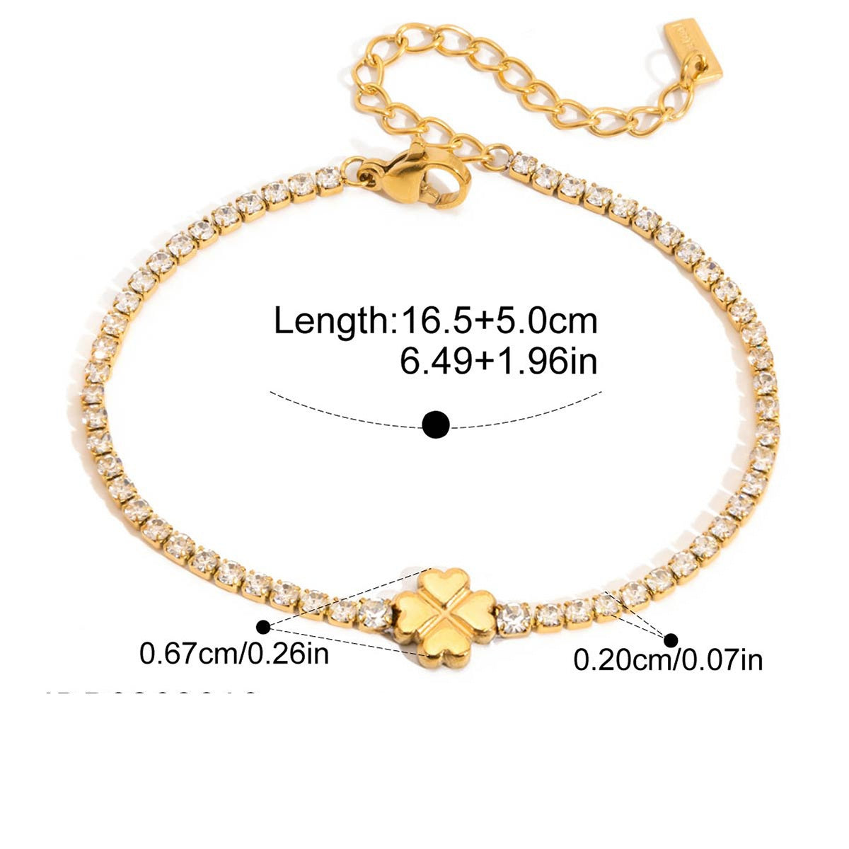 Melody Gold Tone Zircon Clover Bracelet