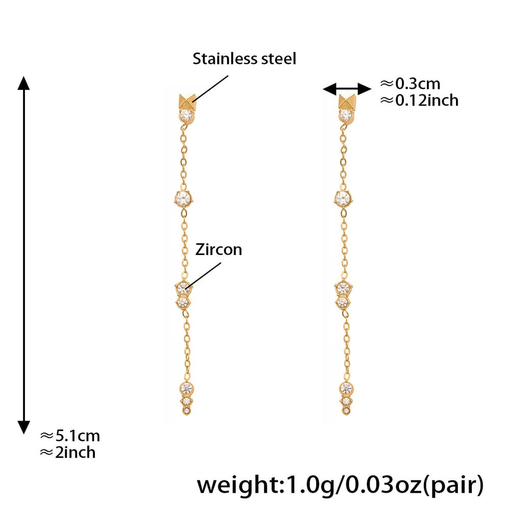 Eden Gold Tone Zircon Drop Earrings