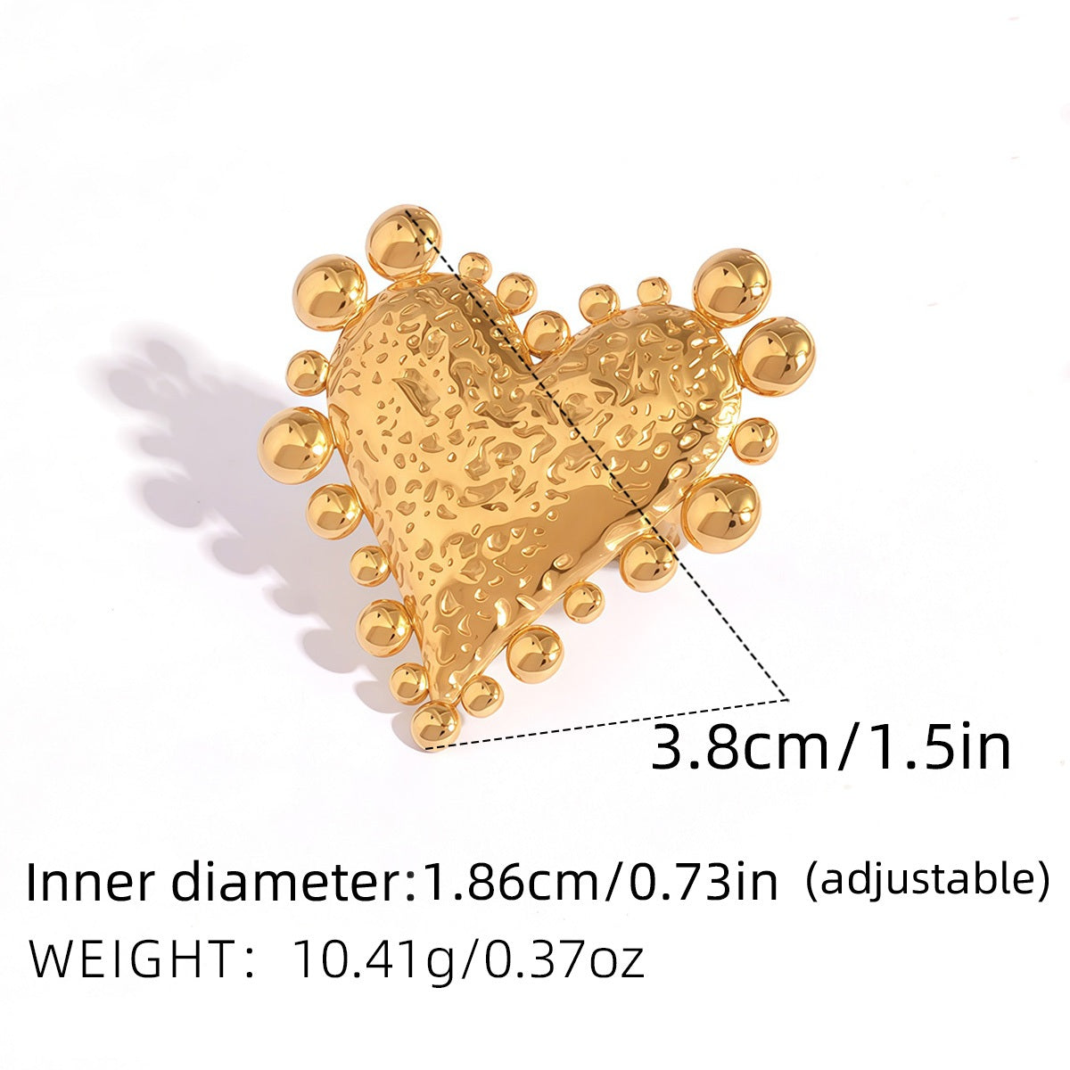 Noelle Gold Tone Heart Statement Ring