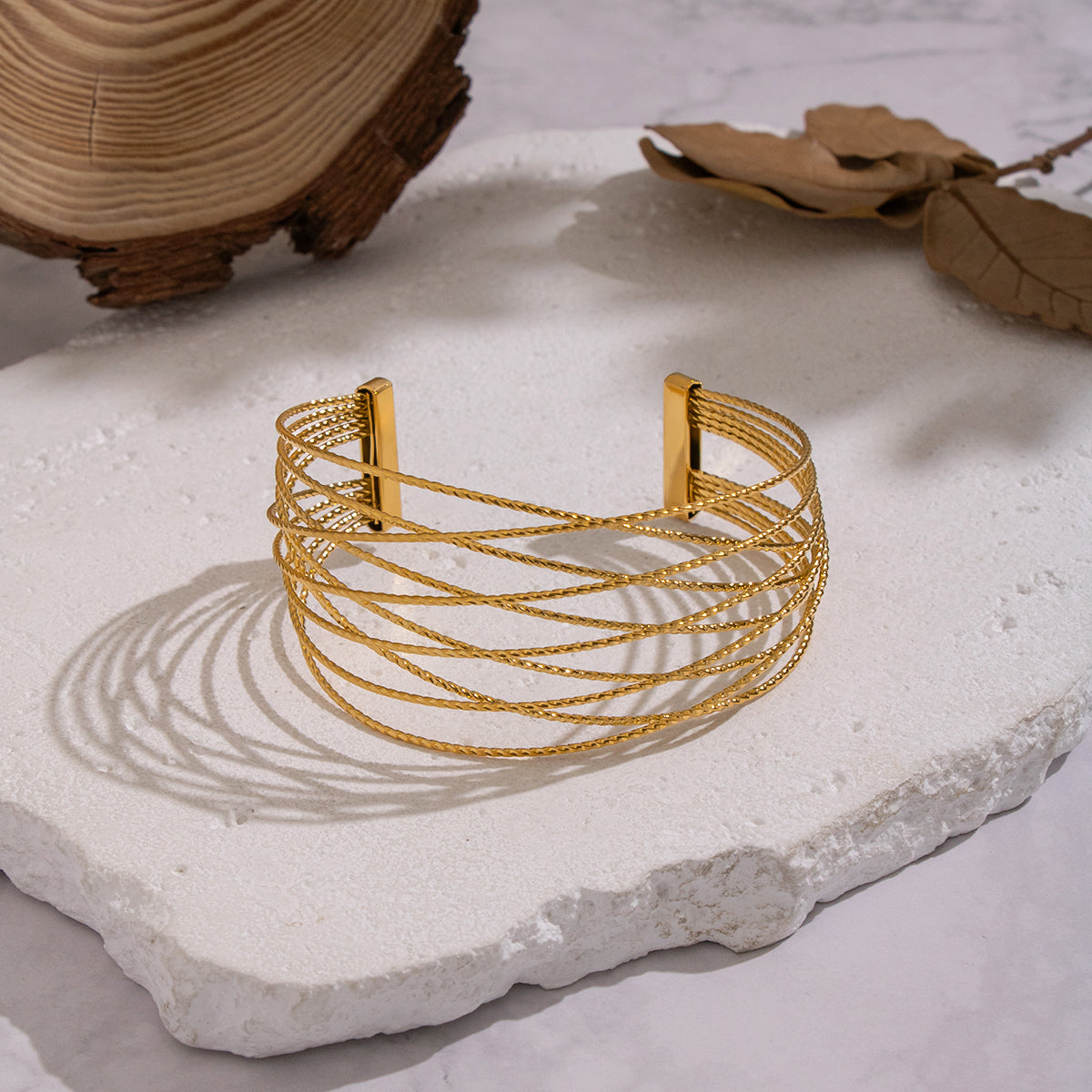 Emersyn Gold Tone Cuff Bracelet
