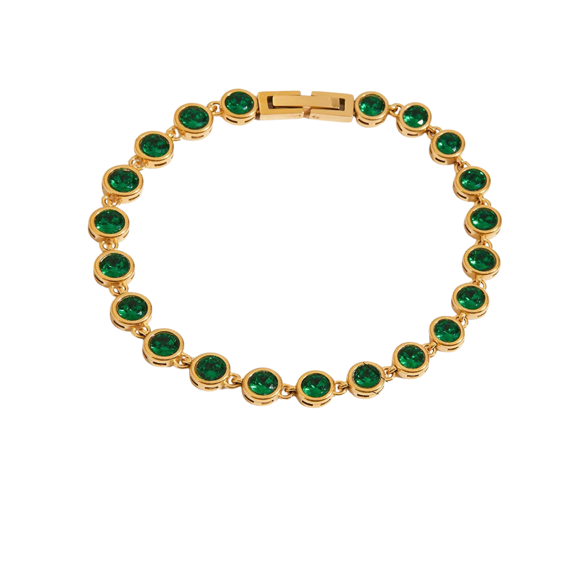 Magnolia Gold Tone Green Zircon Bracelet