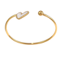 Eva Gold Tone White Heart Cuff Bracelet