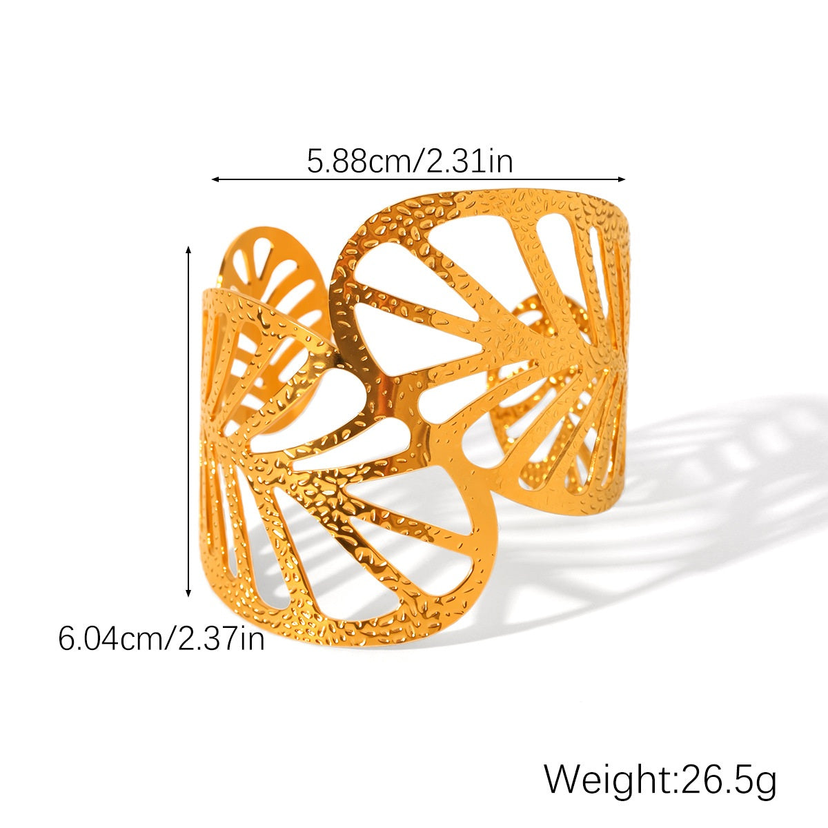 Ashley Gold Tone Leaves Cuff Bracelet