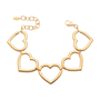 Olive Gold Tone Multiple Hearts Bracelet