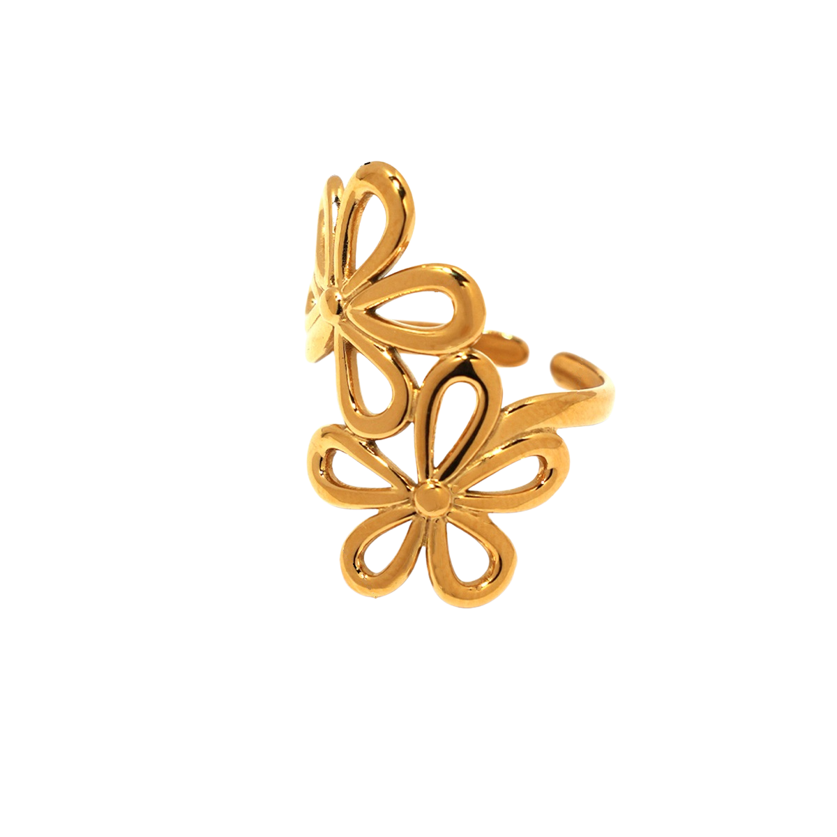 Annie Gold Tone Flowers Ring