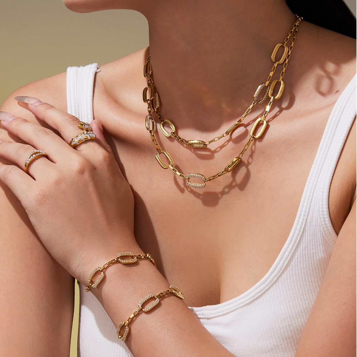 Phoebe Gold Tone Zircon Bracelet