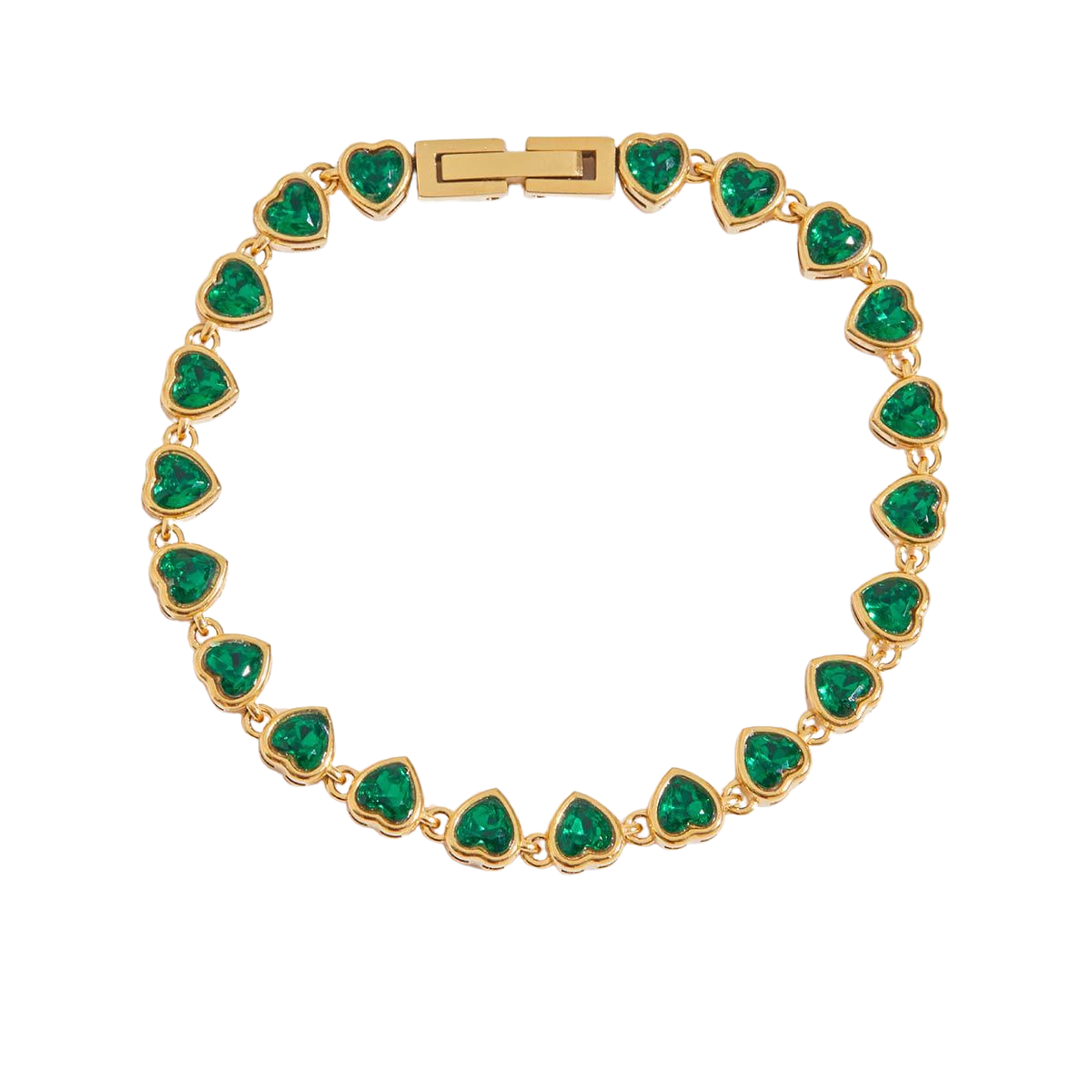 Mary Gold Tone Green Zircon Bracelet