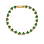 Mary Gold Tone Green Zircon Bracelet