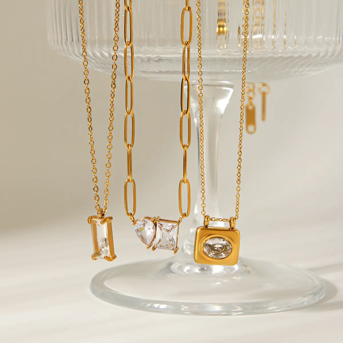 Lyla Gold Tone Zircon Necklace