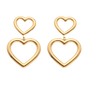 Olive Gold Tone Multiple Hearts Earrings