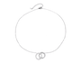 Kylie Silver Tone Dual Ring Zircon Necklace