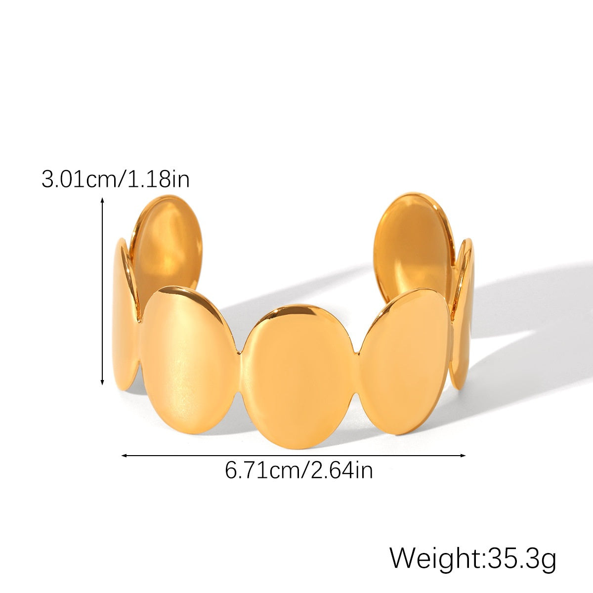 Skylar Gold Tone Statement Cuff Bracelet