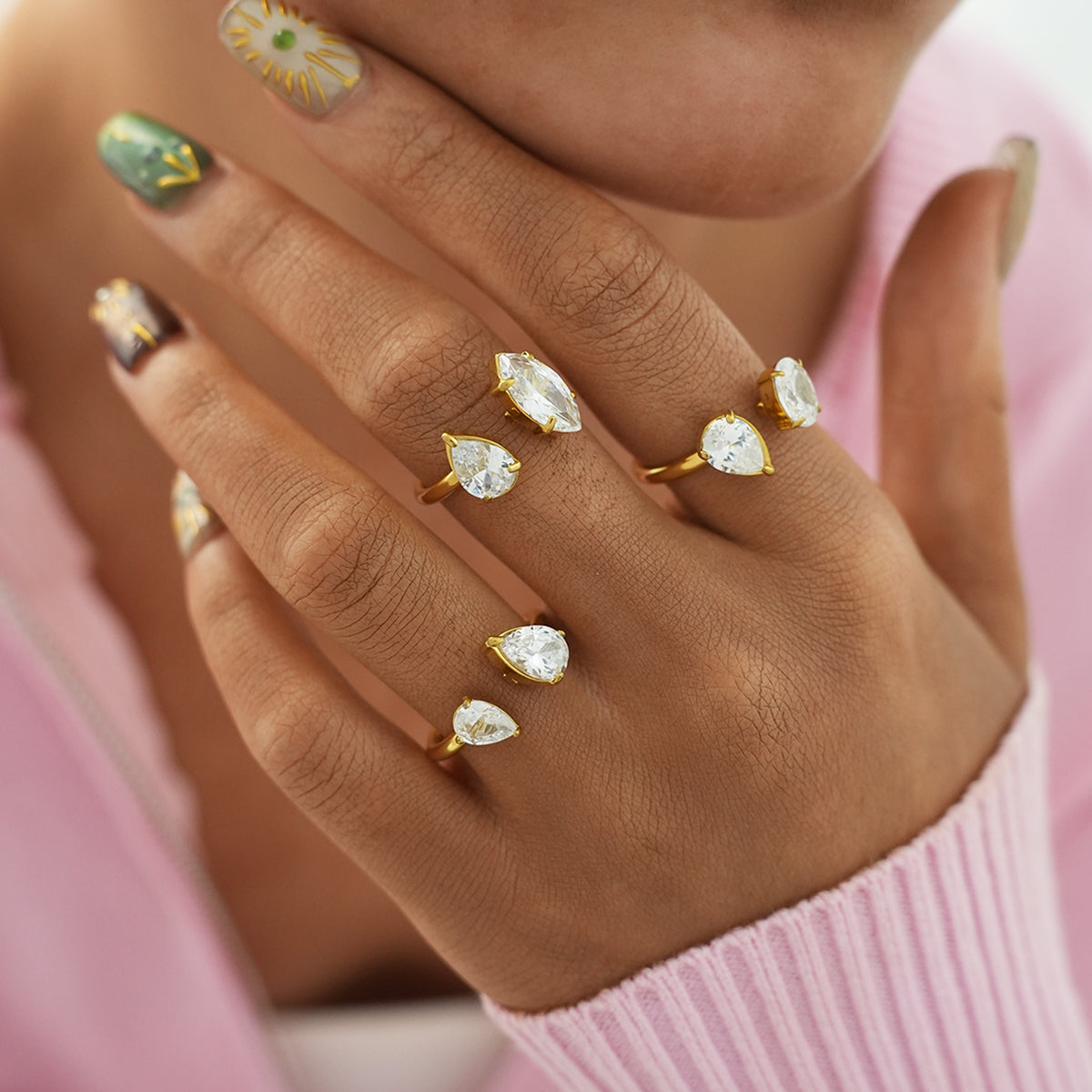 Audrey Kay Gold Tone Zircon Ring