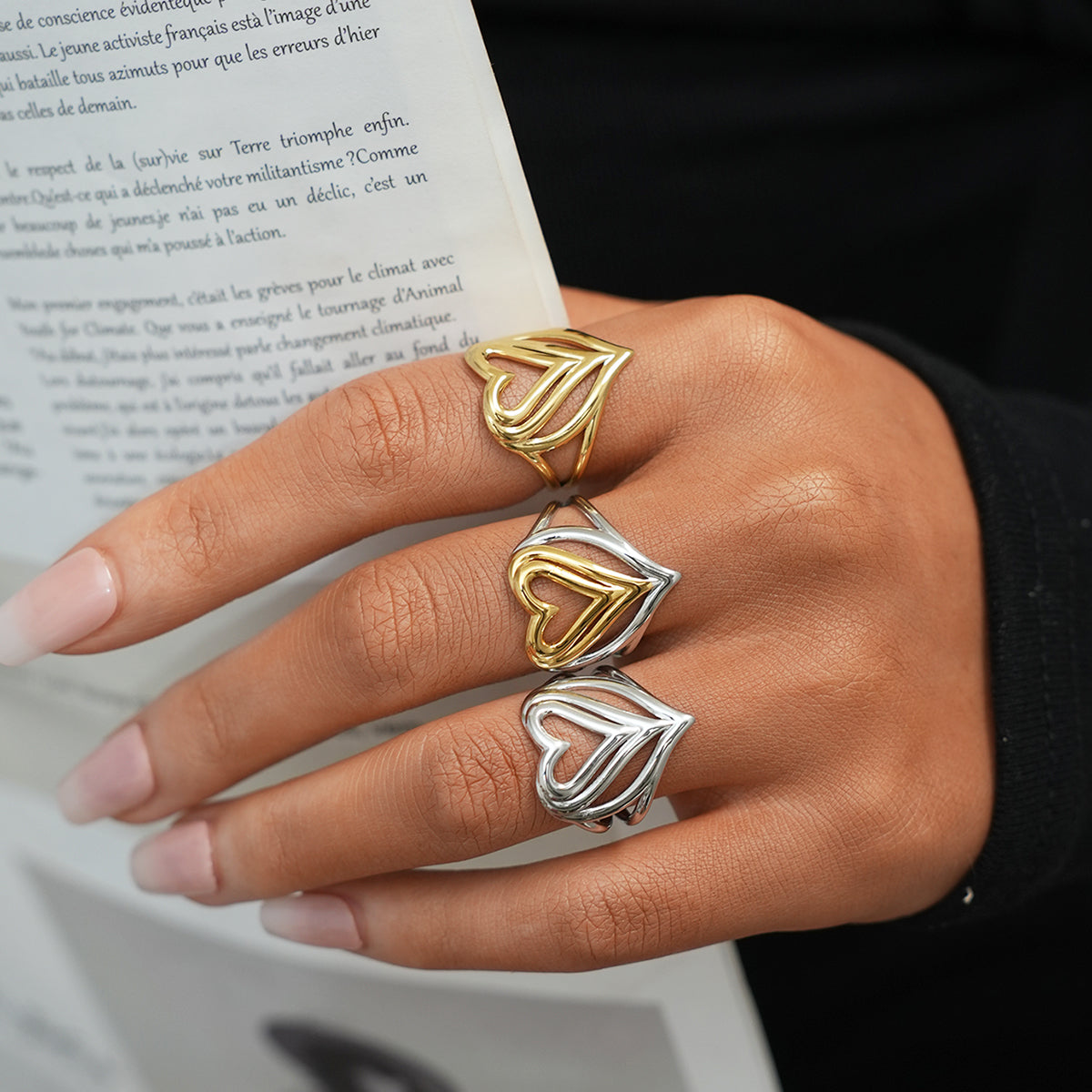 Emily Gold Tone Heart Ring