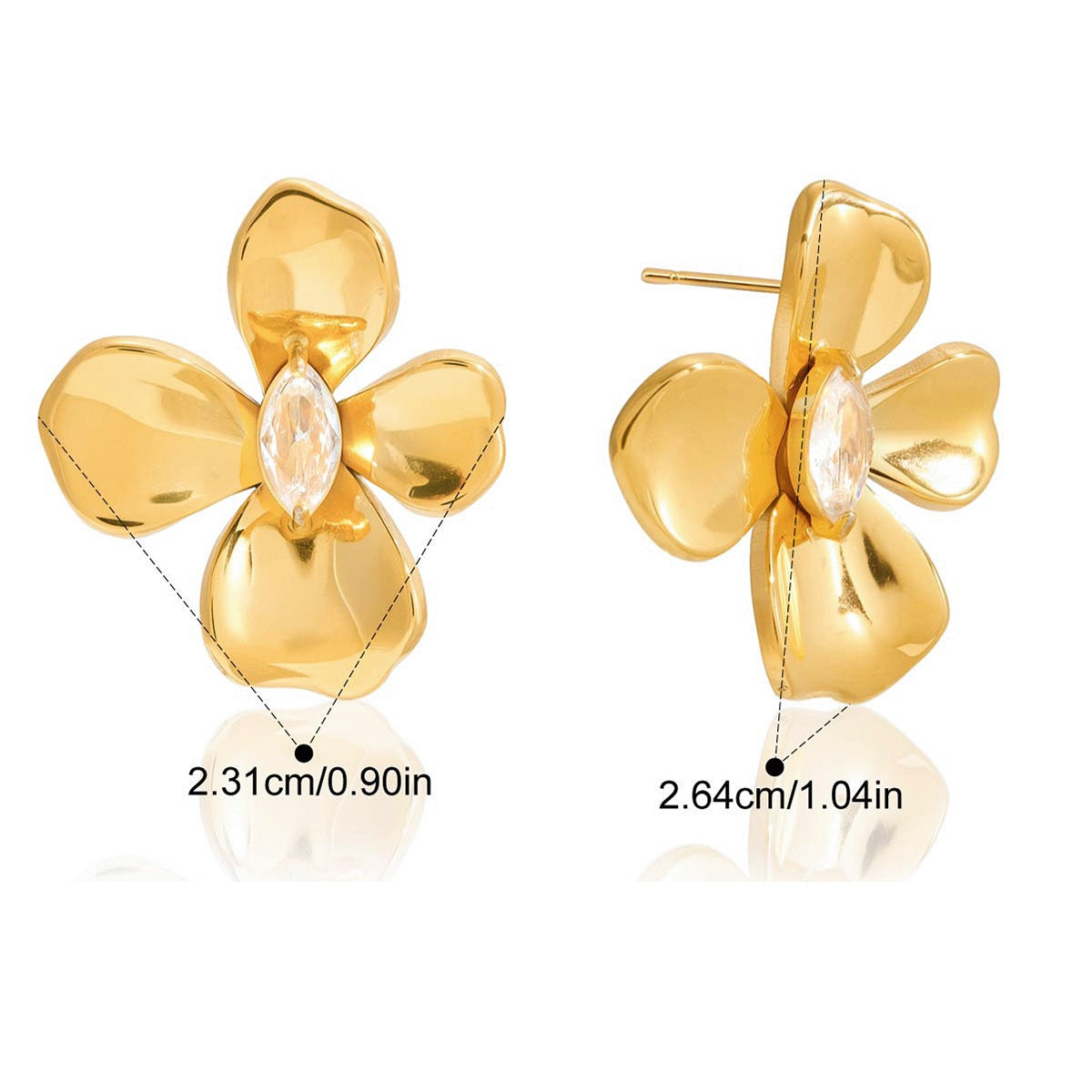 Everleigh Gold Tone Zircon Flower Earrings