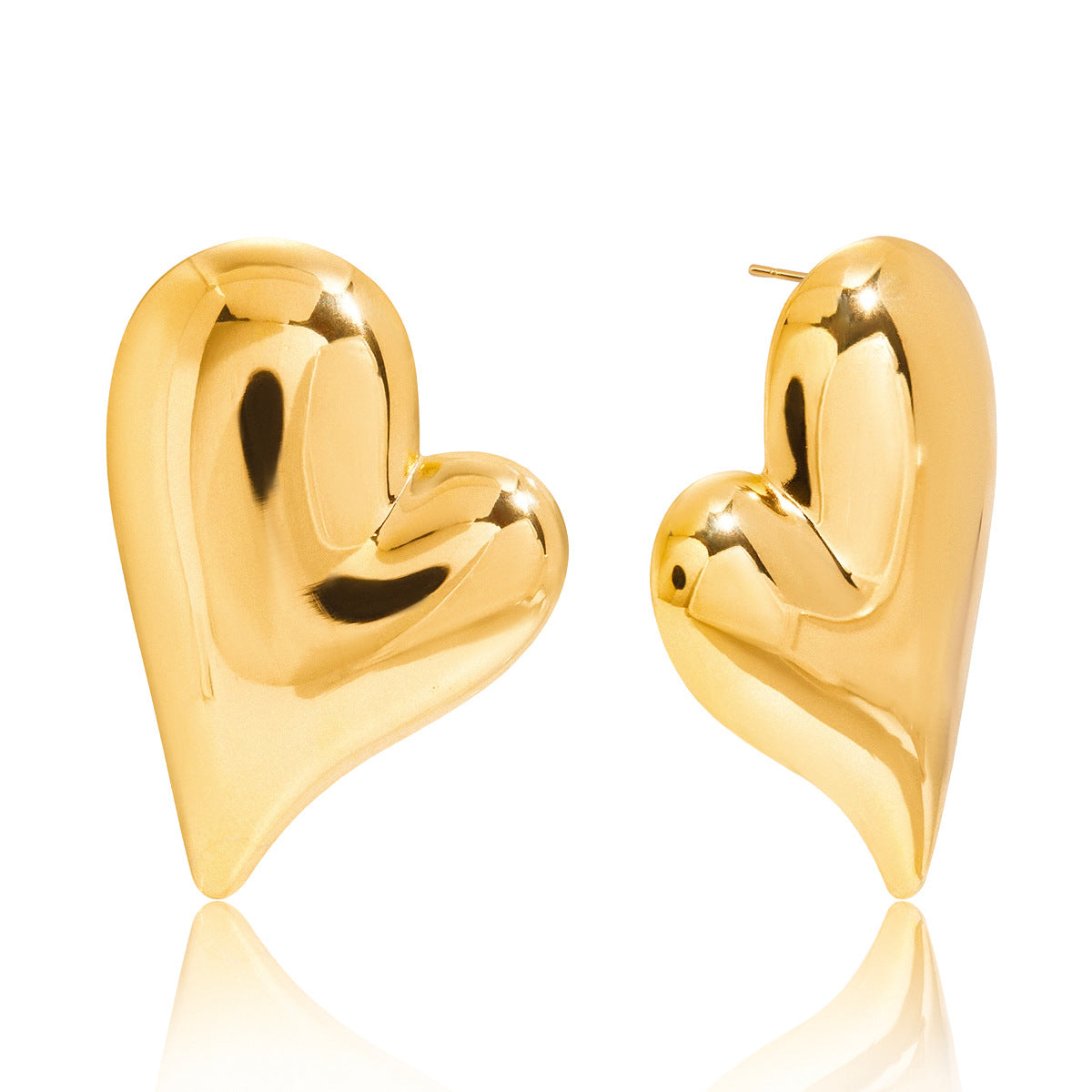 Raelynn Gold Tone Heart Statement Earrings
