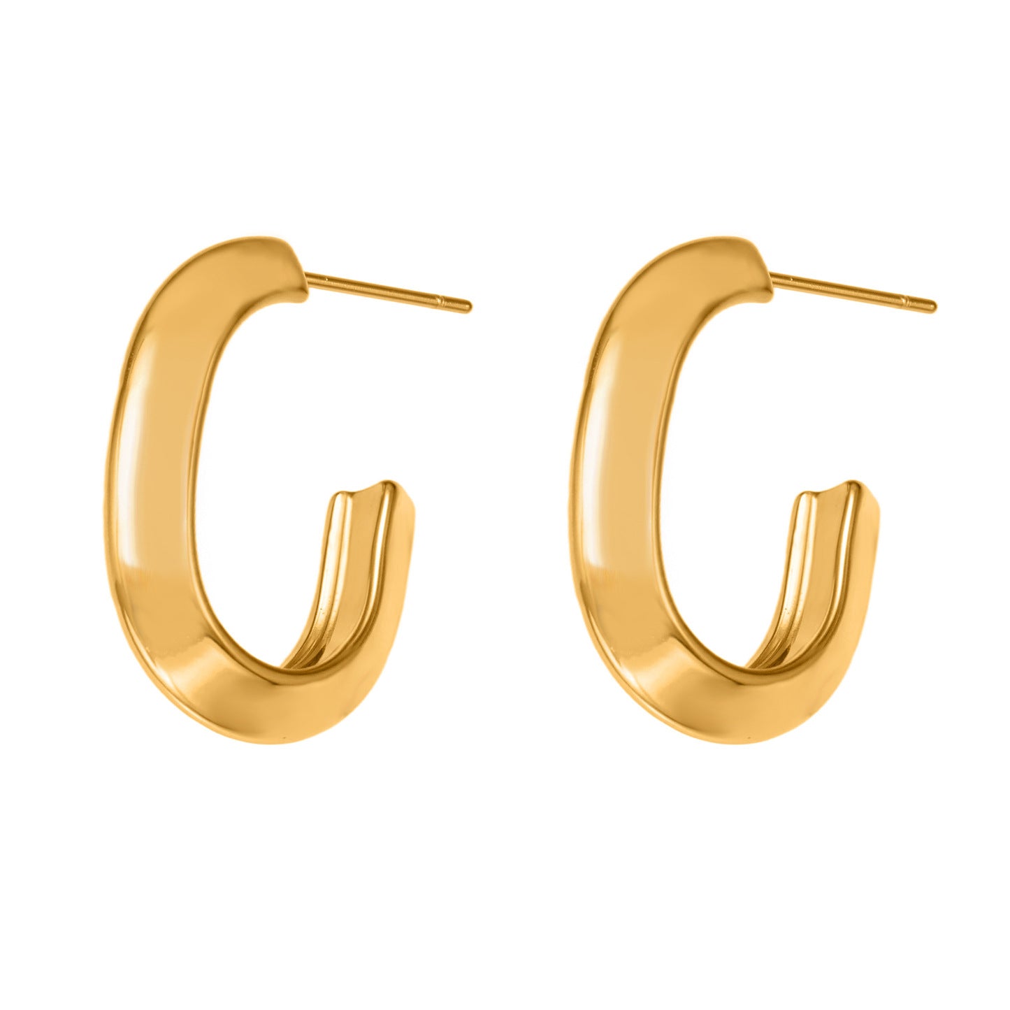 Ruby Gold Tone Hoop Earrings